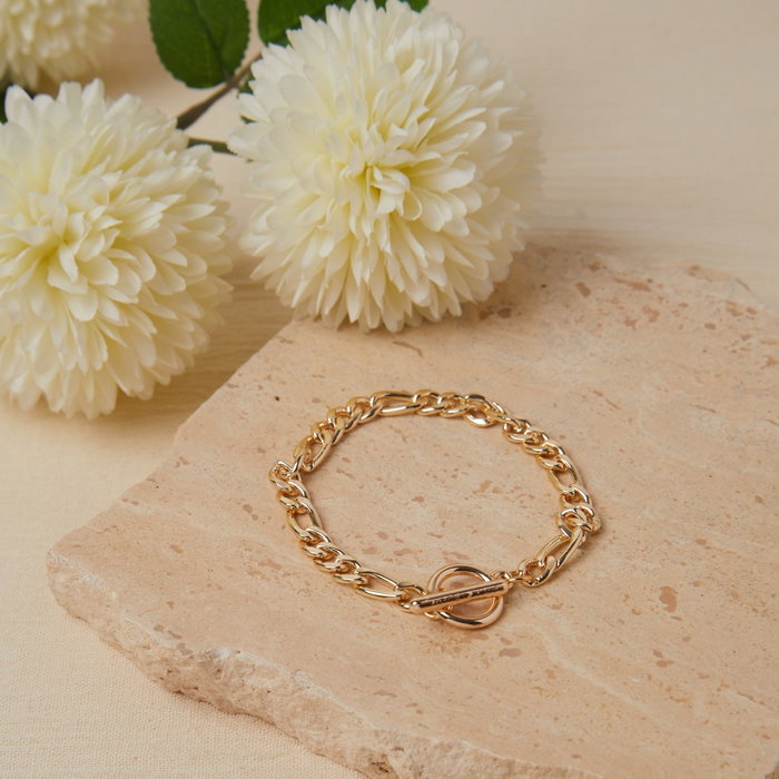 Heliophilia Silver Pulsera de Metal Dorada con Acabado Lacado
